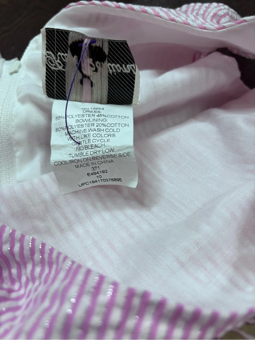 Rare Editions Pink Seersucker Dress with Floral Bow Sash